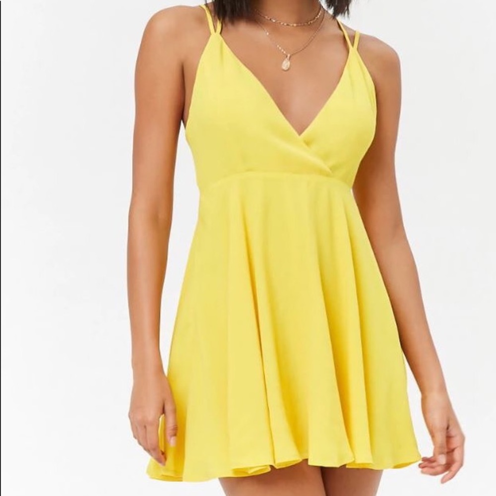 Yellow Crisscross Mini dress